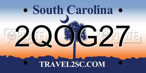 2QOG27 South Carolina License Plate