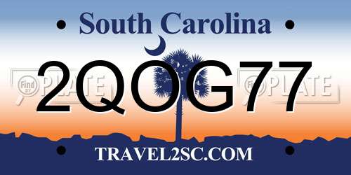 2QOG77 South Carolina License Plate