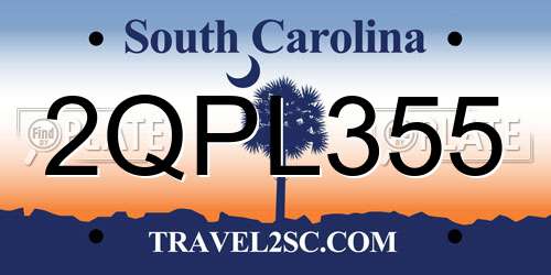 2QPL355 South Carolina License Plate