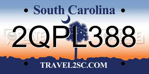 2QPL388 South Carolina License Plate