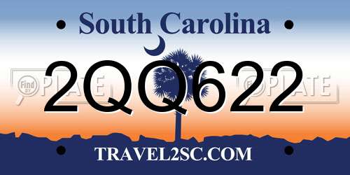 2QQ622 South Carolina License Plate