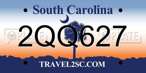 2QQ627 South Carolina License Plate