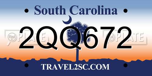 2QQ672 South Carolina License Plate