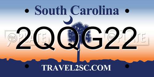 2QQG22 South Carolina License Plate
