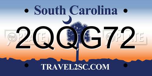 2QQG72 South Carolina License Plate