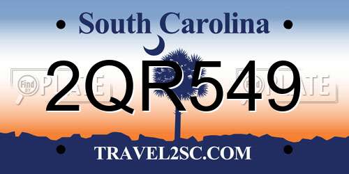 2QR549 South Carolina License Plate