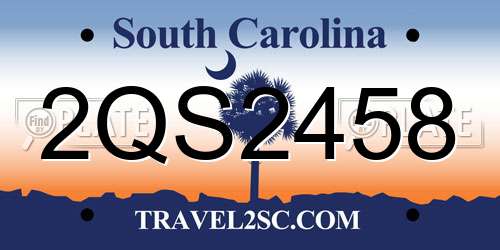 2QS2458 South Carolina License Plate