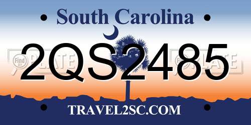 2QS2485 South Carolina License Plate
