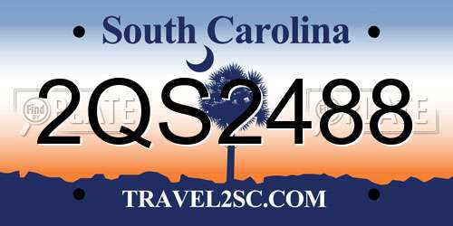 2QS2488 South Carolina License Plate