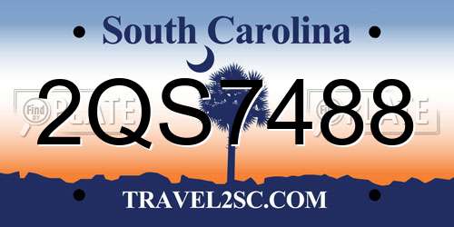 2QS7488 South Carolina License Plate