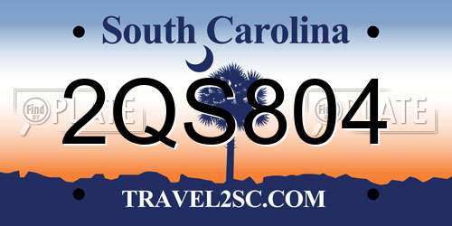 2QS804 South Carolina License Plate