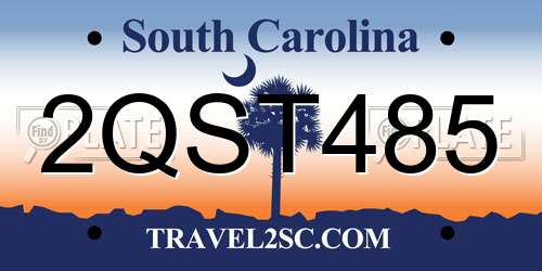 2QST485 South Carolina License Plate