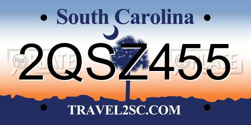 2QSZ455 South Carolina License Plate