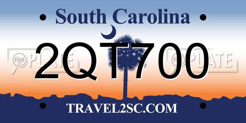 2QT700 South Carolina License Plate