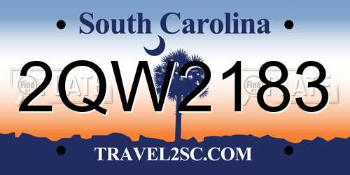 2QW2183 South Carolina License Plate