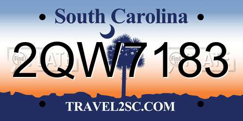 2QW7183 South Carolina License Plate
