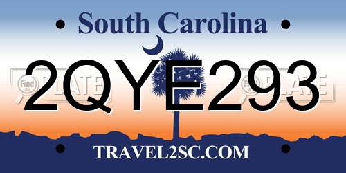 2QYE293 South Carolina License Plate