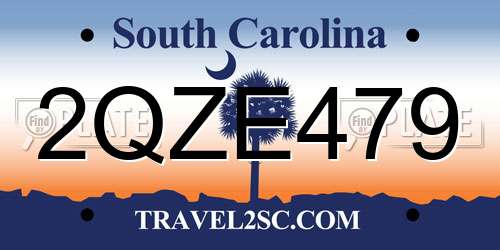 2QZE479 South Carolina License Plate
