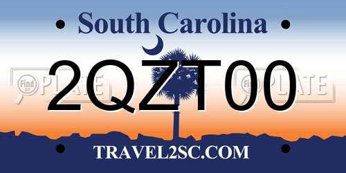 2QZT00 South Carolina License Plate