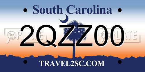 2QZZ00 South Carolina License Plate