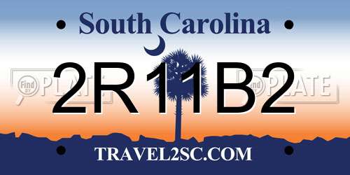 2R11B2 South Carolina License Plate
