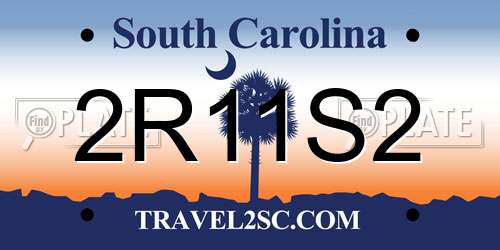 2R11S2 South Carolina License Plate