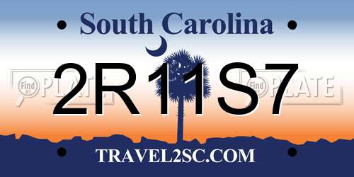 2R11S7 South Carolina License Plate