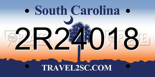 2R24018 South Carolina License Plate
