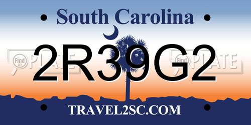 2R39G2 South Carolina License Plate