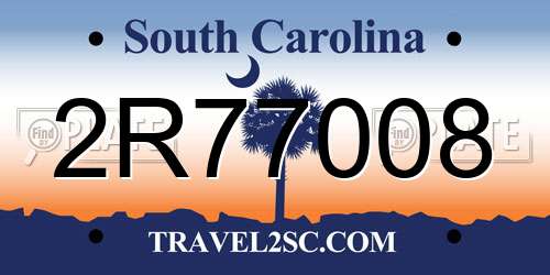 2R77008 South Carolina License Plate