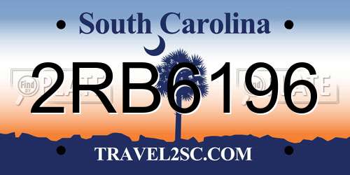2RB6196 South Carolina License Plate