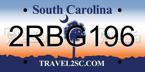 2RBG196 South Carolina License Plate