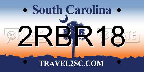 2RBR18 South Carolina License Plate