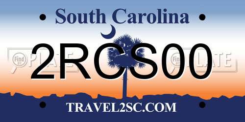 2RCS00 South Carolina License Plate