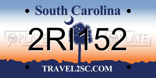 2RI152 South Carolina License Plate