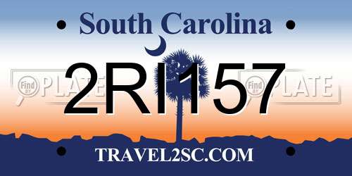 2RI157 South Carolina License Plate