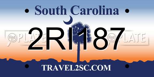 2RI187 South Carolina License Plate