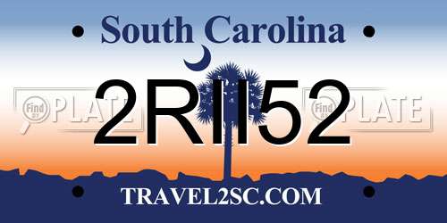 2RII52 South Carolina License Plate
