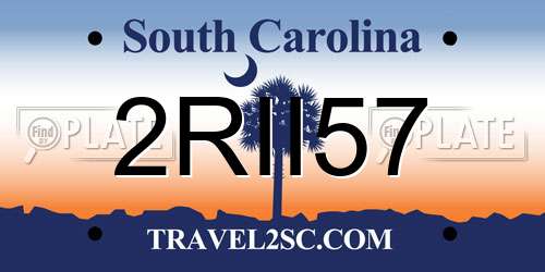2RII57 South Carolina License Plate