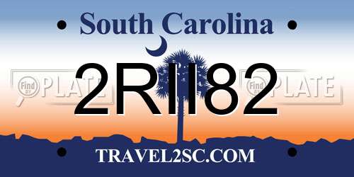 2RII82 South Carolina License Plate