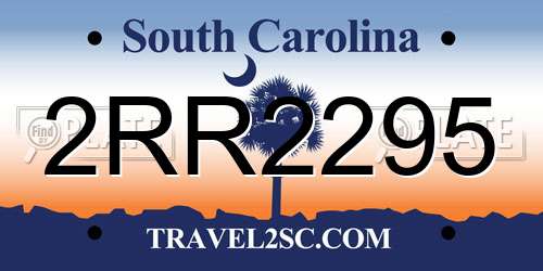 2RR2295 South Carolina License Plate
