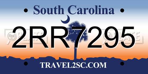 2RR7295 South Carolina License Plate