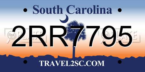 2RR7795 South Carolina License Plate