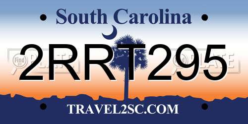 2RRT295 South Carolina License Plate
