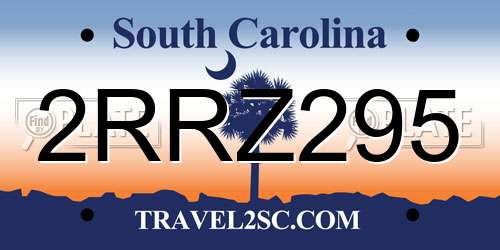 2RRZ295 South Carolina License Plate