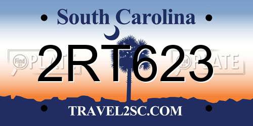 2RT623 South Carolina License Plate