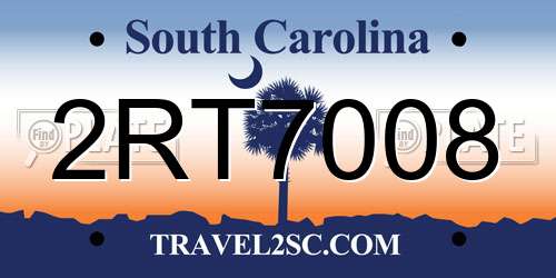 2RT7008 South Carolina License Plate