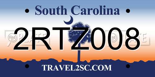 2RTZ008 South Carolina License Plate