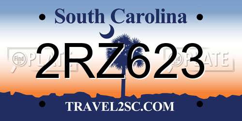 2RZ623 South Carolina License Plate