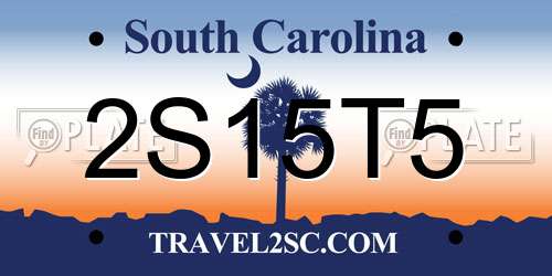 2S15T5 South Carolina License Plate